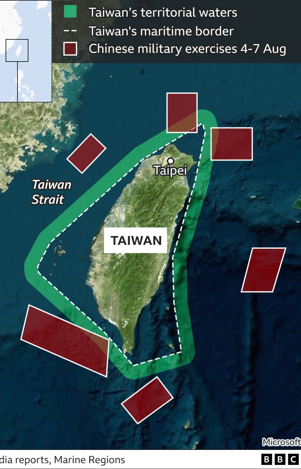 ޗައިނާގެ އަސްކަރީ ތަމްރީންތައް ތައިވާންގެ ވަށައިގެން ކުރިއަށް ގެންދާ ސަރަހައްދުތައް