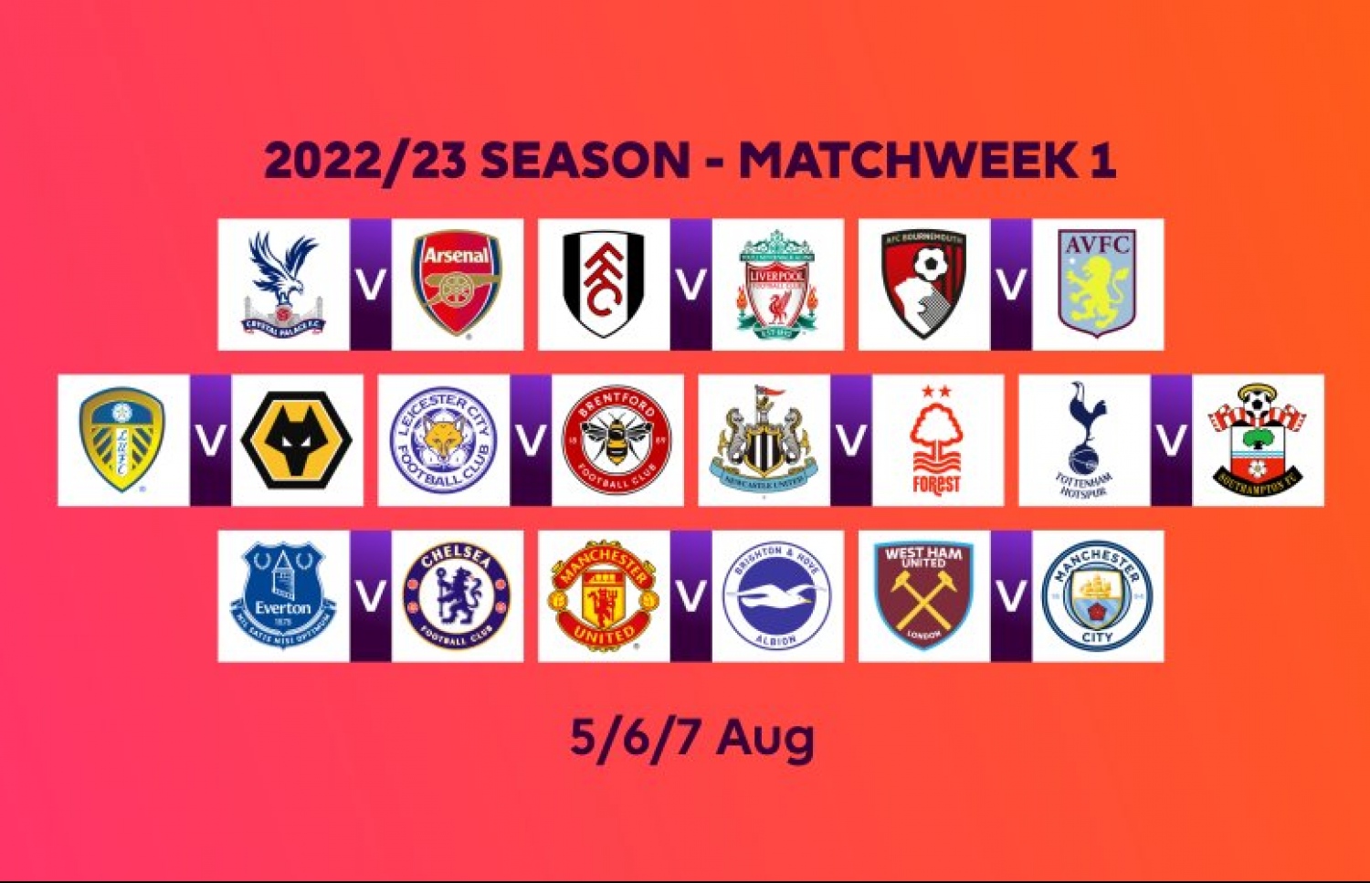 ޕްރިމިއާ ލީގު އާ ސީޒަނުގެ ފުރަތަމަ ހަފްތާގެ މެޗުތައް.