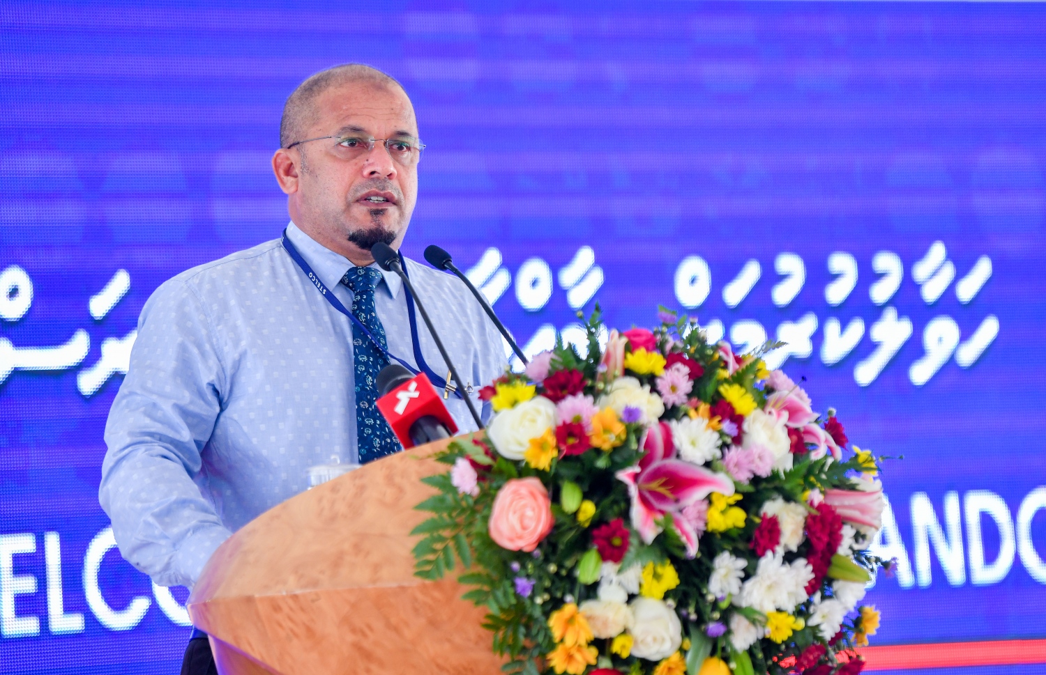 ސްޓެލްކޯގެ މެނޭޖިން ޑިރެކްޓަރު އަހުމަދު ޝަރީފު މިއަދު ބޭއްވި ރަސްމިއްޔާތުގައި ވާހަކަދައްކަަވަނީ. ފްލެޓުގެ ފައިސާ ދެއްކުމުގައި ބޮޑެތި ލުއިތަކެއް ވަނީ ދީފައި--ފޮޓޯ:ފަޔާޒް މޫސާ/މިހާރު