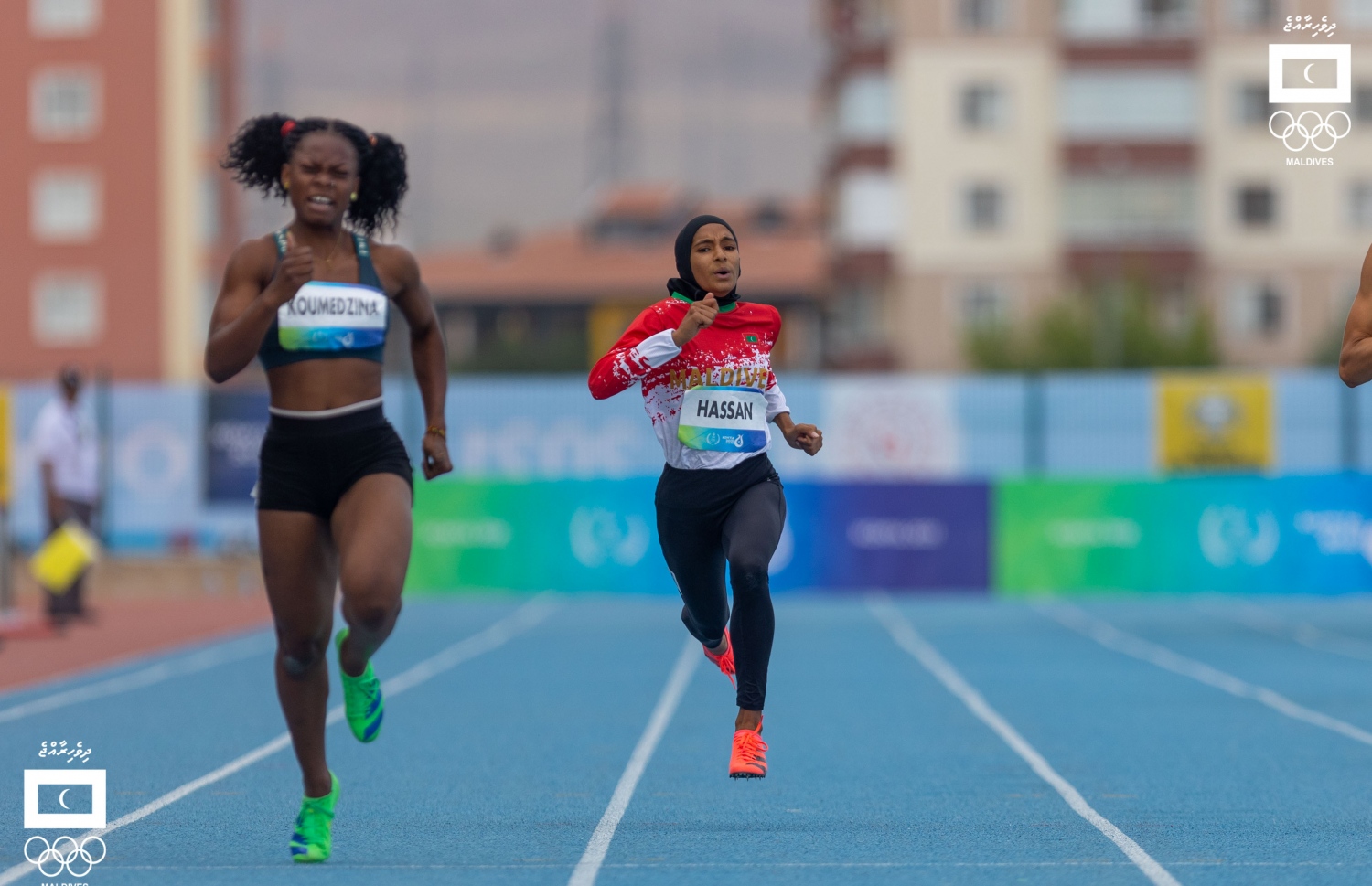 އިސްލާމިކް ސޮލިޑާރިޓީ ގޭމްސްގައި މިއަދު ހިމްނާ ވާދަ ކުރަނީ: އޭނާ މިއަދު ވަނީ 200 މީޓަރުގެ ގައުމީ ރެކޯޑް މުގުރާލައިފަ --- ފޮޓޯ: އިސްމާއީލް ތޯރިގް | އެމްއޯސީ