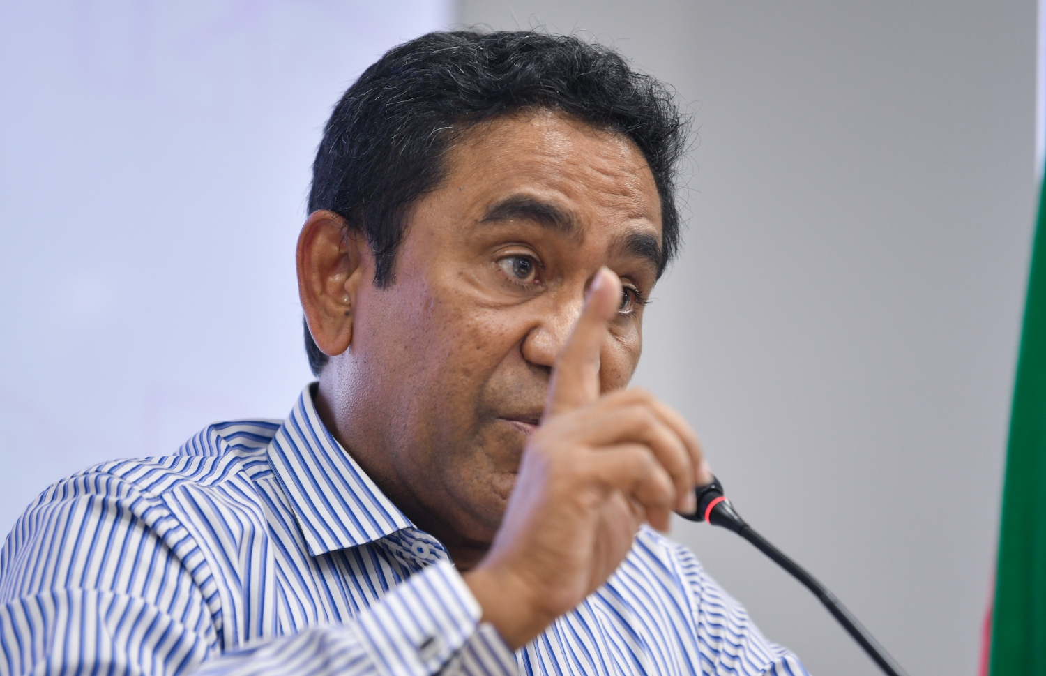 ޔާމީން އިއްޔެ ރޭ ނޫސްވެރިންނާ ވާހަކަފުޅު ދައްކަވަނީ: މަރުގެ އަދަބު ދިނުމާ ބެހޭ ގޮތުން ތަފުސީލުކޮށް ވާހަކަފުޅު ދެއްކެވި -- ފޮޓޯ: މިހާރު