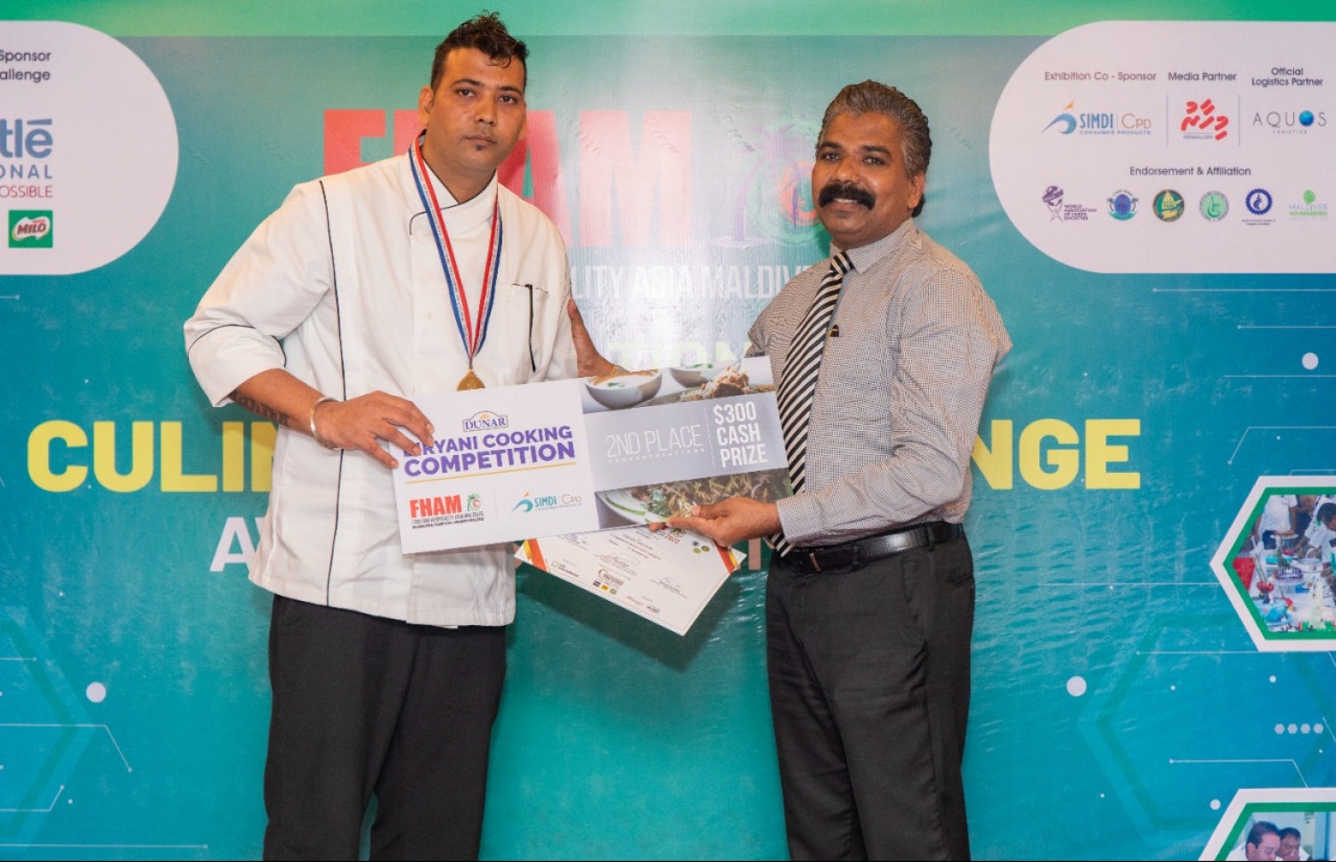 މުބާރާތުގައި ދެ ވަނަ އަށް ދިޔަ އެއްލައިދޫ މޯލްޑިވްސްގެ ޝެފް އެމް ބަދްރީ (ވ). -- ފޮޓޯ: ސިމްޑީ