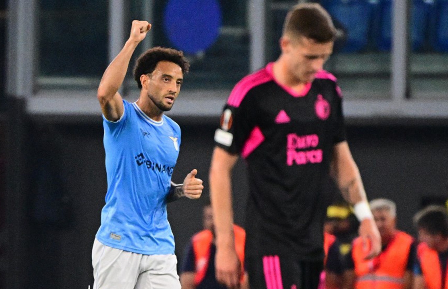 ފިލިޕޭ އެންޑަސަން، މިރޭގެ މެޗުގައި ލާޒިއޯ އަށް ލަނޑެއް ޖެހުމަށް ފަހު.-- ފޮޓޯ: އޭއެފްޕީ