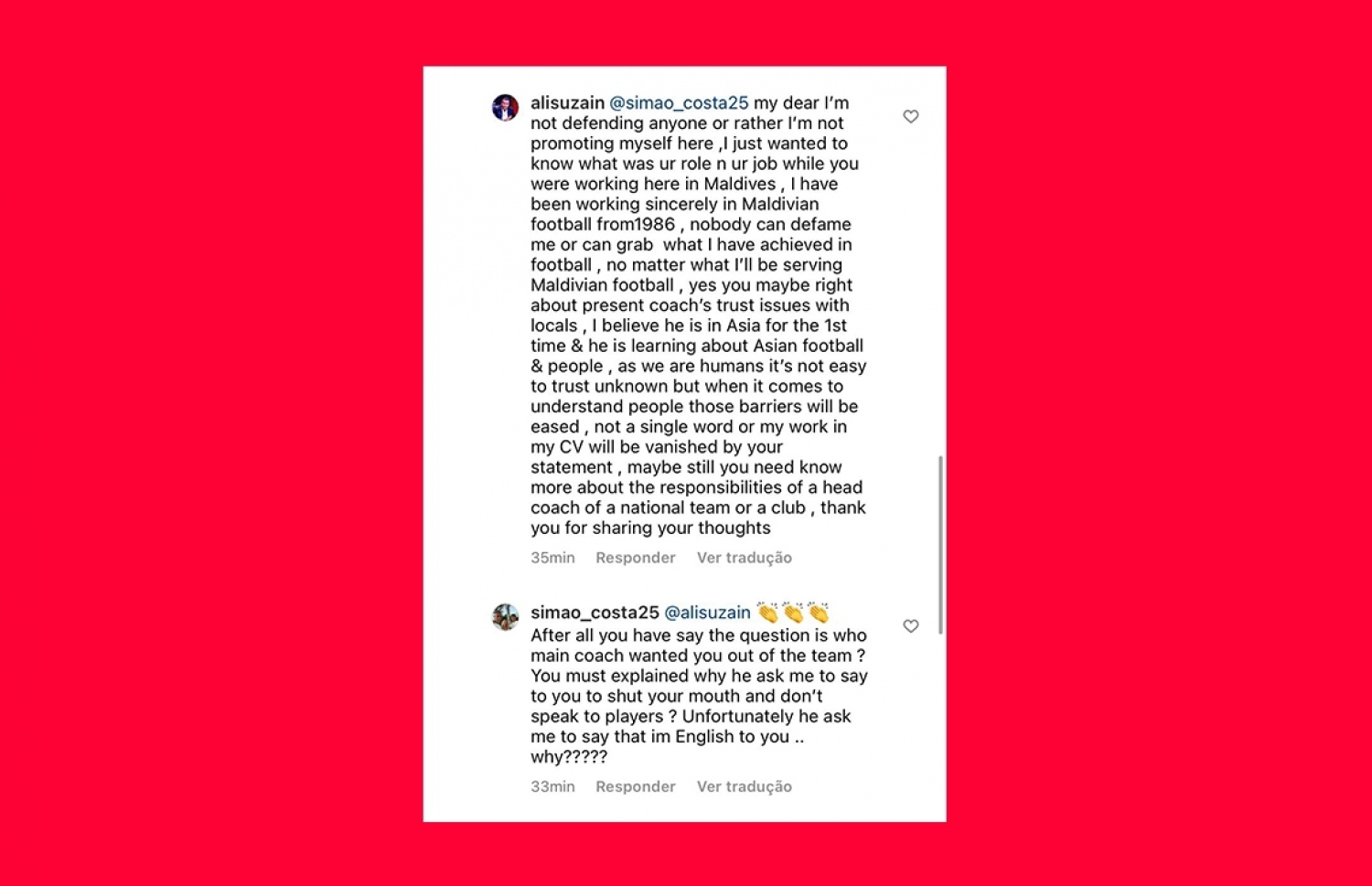 ސިމާއޯގެ ރައްދަށް ސުޒެއިން ދީފައިވާ ޖަވާބު.