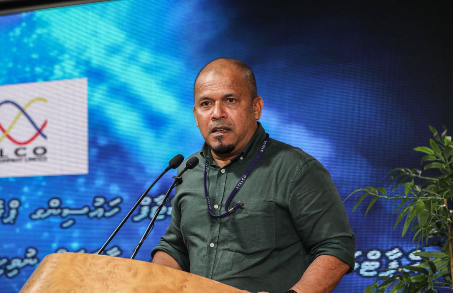 ރޭ ގުރުއަތުލުމުގެ ރަސްމިއްޔާތުގައި ސްޓެލްކޯގެ މެނޭޖިން ޑިރެކްޓަރު އަހްމަދު ޝަރީފް ވާހަކަދައްކަވަނީ ---ފޮޓޯ: ސްޓެލްކޯ