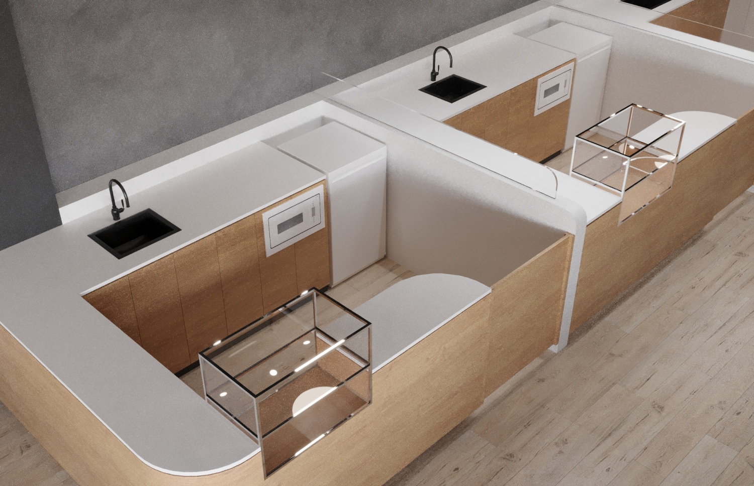 "އެސްއެމްއީ ހަބް" ގެ ފުރަތަމަ ފްލޯގައި ހުންނަ ކާބޯތަކެތީގެ ވިޔަފާރިތަކަށް ހާއްސަ ކިއޮސްކްތައް--- ފޮޓޯ: ބީސީސީ