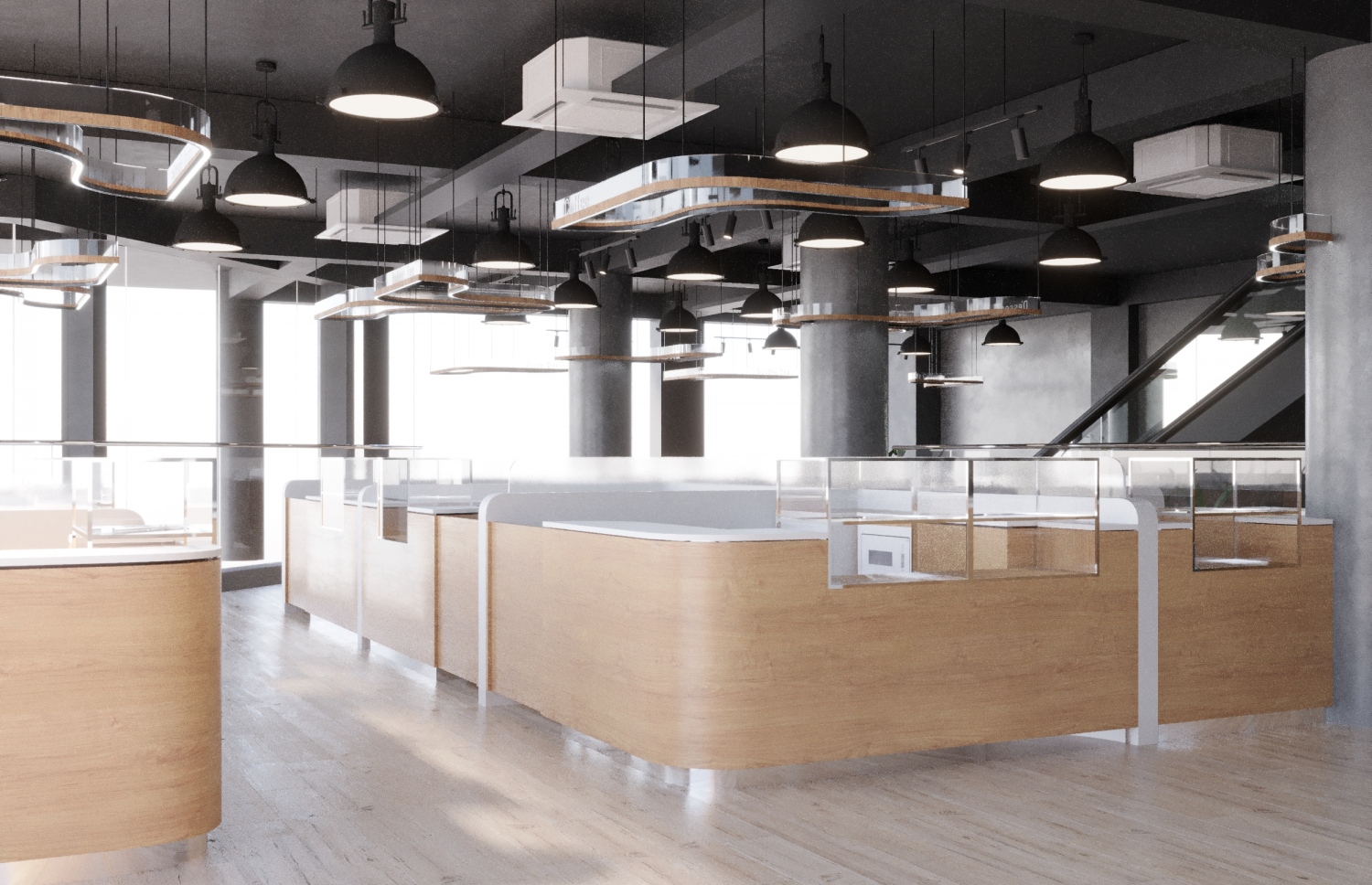 "އެސްއެމްއީ ހަބް" ގެ ފުރަތަމަ ފްލޯގައި ހުންނަ ކާބޯތަކެތީގެ ވިޔަފާރިތަކަށް ހާއްސަ ކިއޮސްކްތައް ---ފޮޓޯ: ބީސީސީ