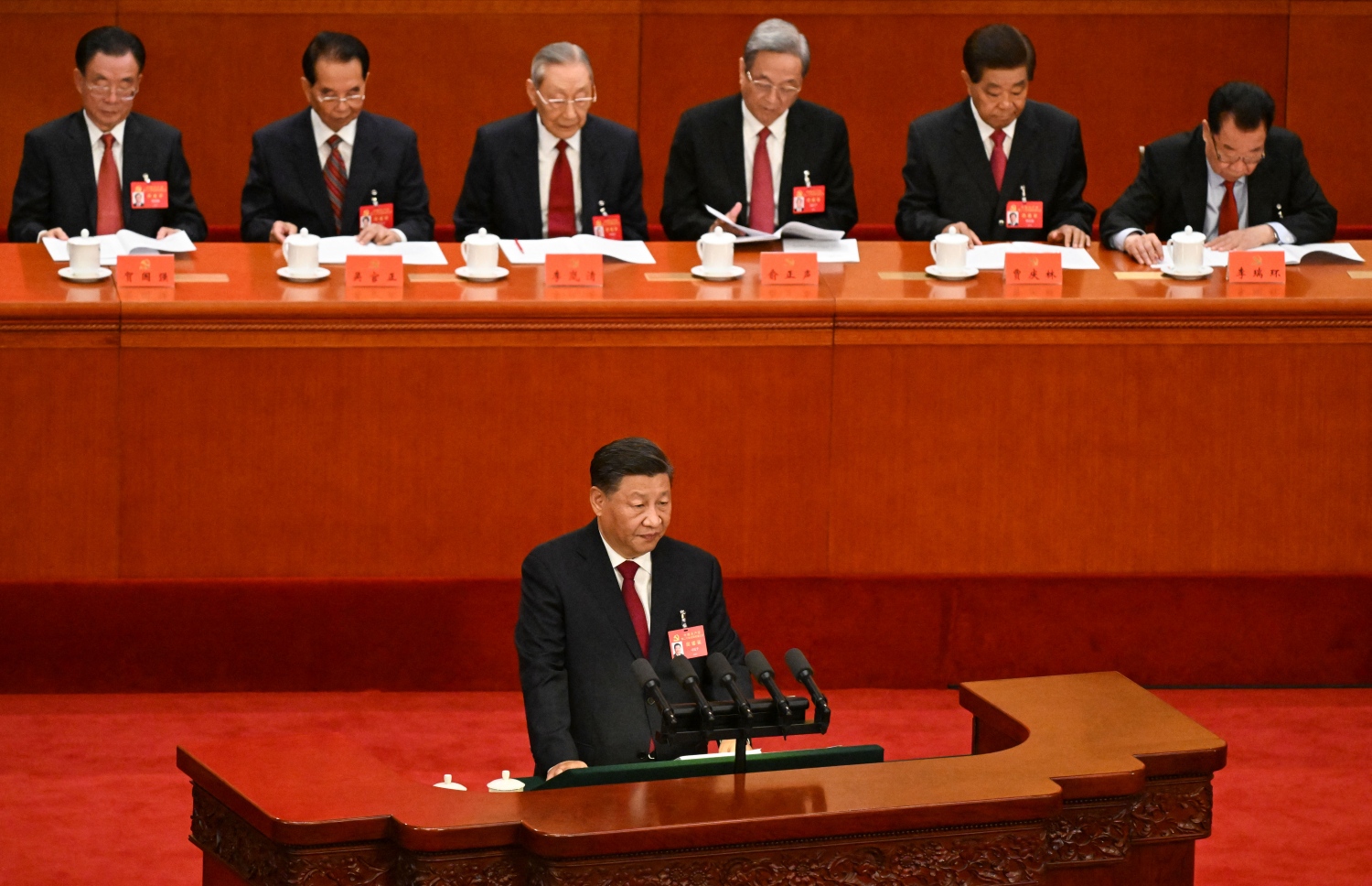 އޮކްޓޫބަރު 16، 2022: ޗައިނާގެ ވެރިރަށް ބޭޖިންގައި،ި ފެށިގެން ކުރިއަށް ދާ އެ ގައުމުގެ ކޮމިޔުނިސްޓް ޕާޓީގެ 20 ވަނަ ކޮންގްރެސްގައި ރައީސް ޝީ ޖިންޕިންގް ވާހަކަ ދައްކަވަނީ. --އޭއެފްޕީ