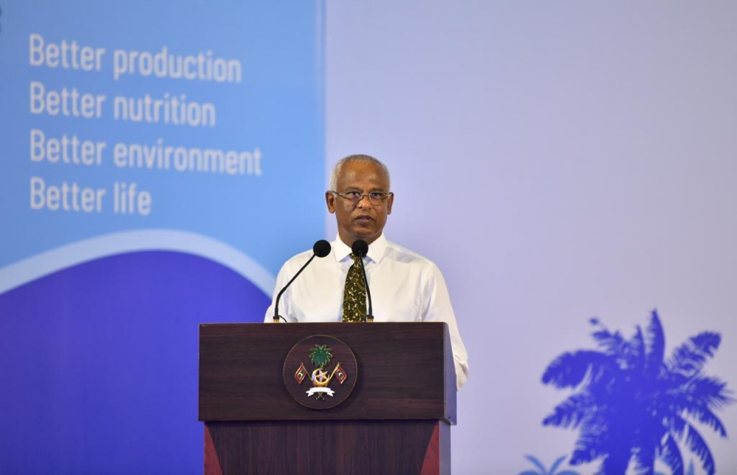 ދަނޑުވެރިންގެ ދުވަސް ފާހަގަކުރުމަށް ބޭއްވި ޖަލްސާގައި ރައީސް އިބްރާހިމް މުހައްމަދު ސޯލިހު ވާހަކަފުޅު ދައްކަވަނީ.