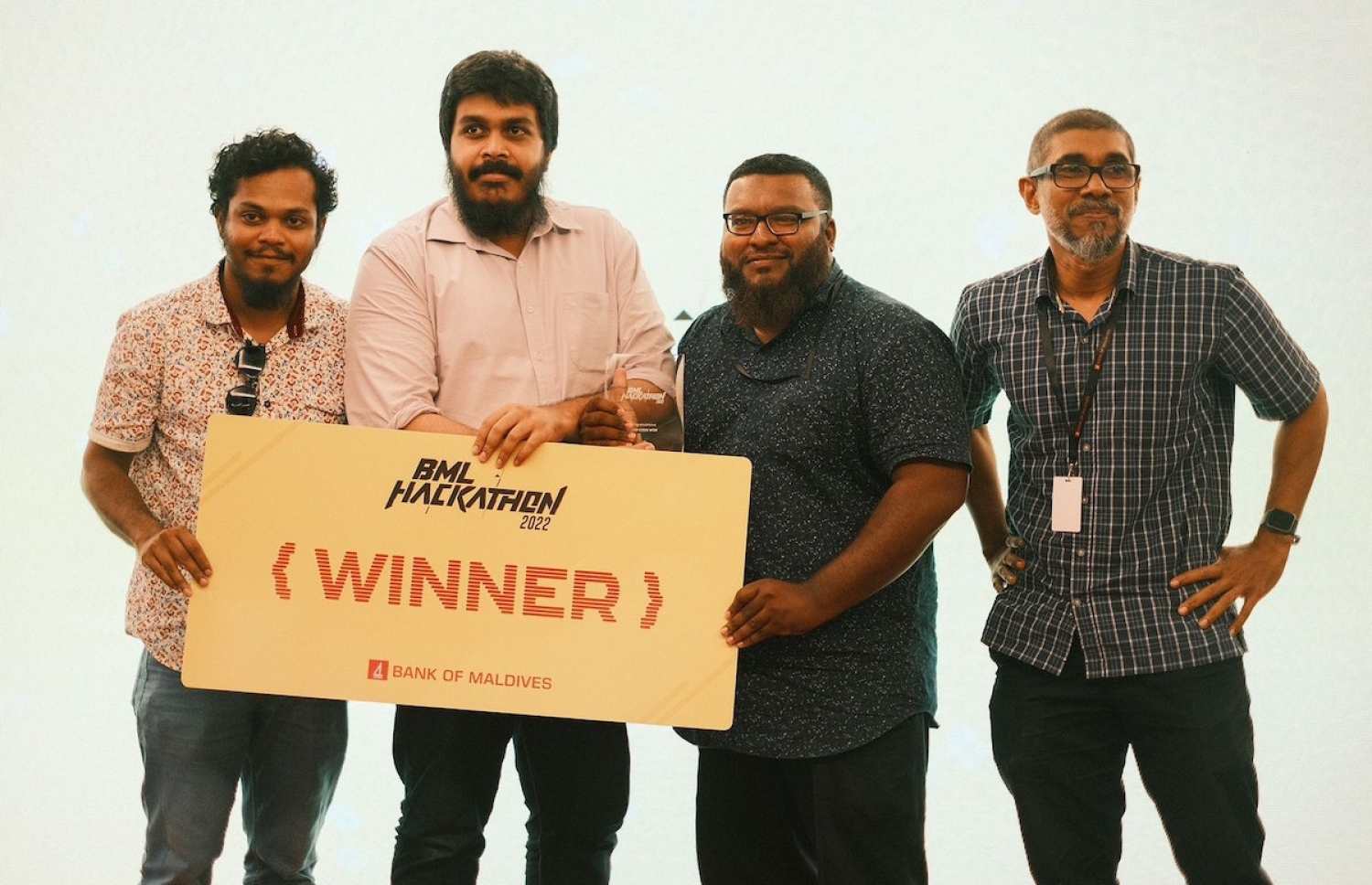 ހެކަތޮން ކާމިޔާބުކުރި މުހައްމަދު ޖައިލަމް، އިބްރާހިމް ހުސައިން ޝަރީފް އަދި  މުހައްމަދު އީމާން ---ފޮޓޯ: ބީއެމްއެލް