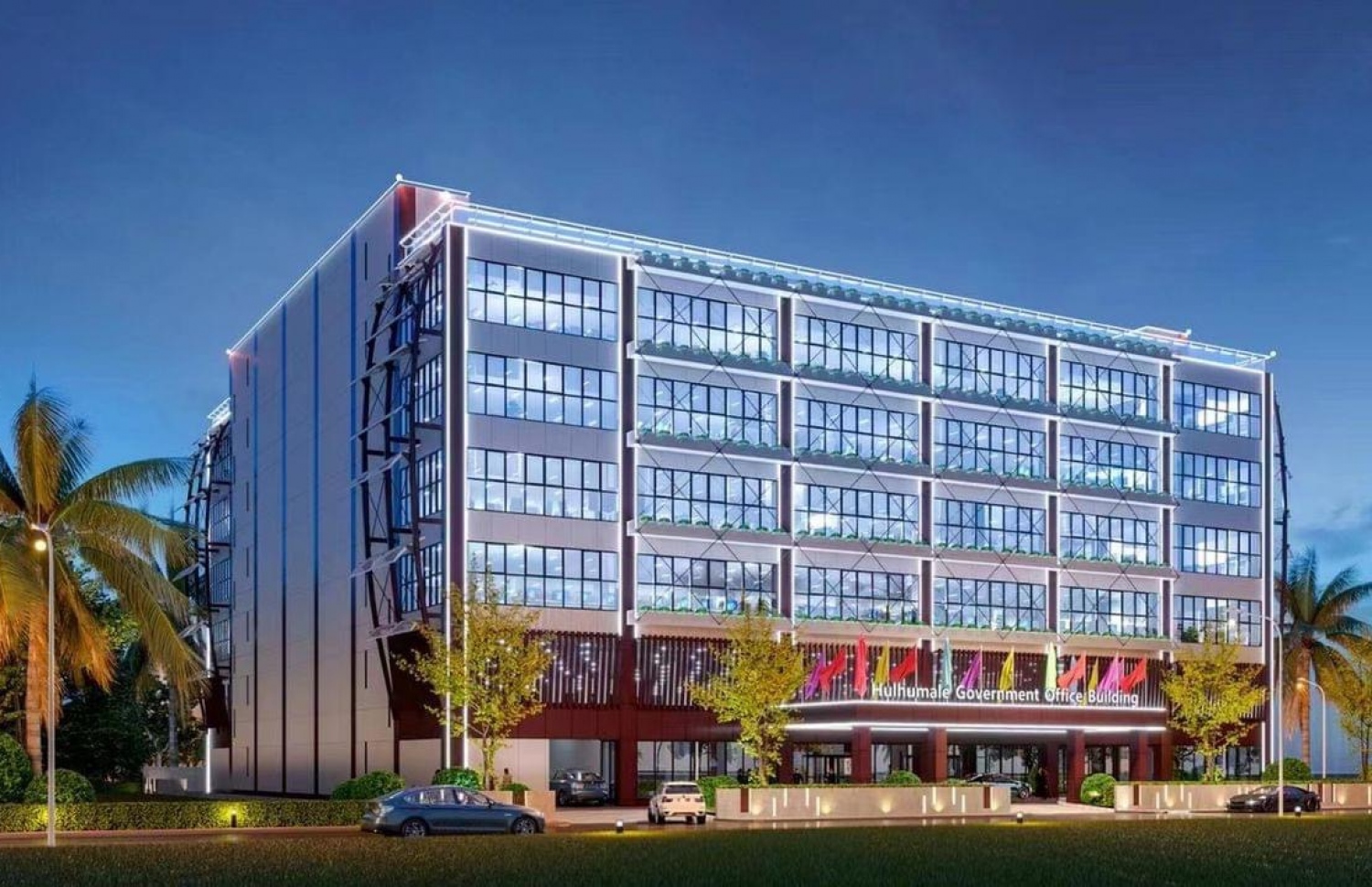 ހުޅުމާލޭ އޮފީސް އިމާރާތުގެ ކުރެހުމެއް.