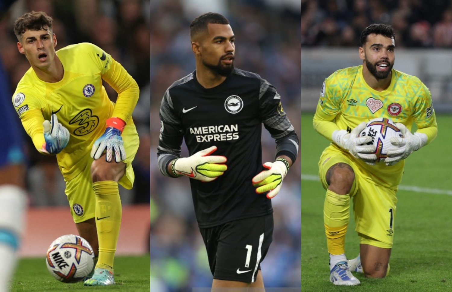 ސްޕެއިންގެ ޕްރިލިމިނަރީ ސްކޮޑުގައި ހިމެނުނު ޕްރިމިއާ ލީގުގެ ކީޕަރުން، (ކ-ވ) ރާޔާ، ސަންޗޭޒް، ކެޕާ.-- ފޮޓޯ: އޭއެފްޕީ/ގެޓީ