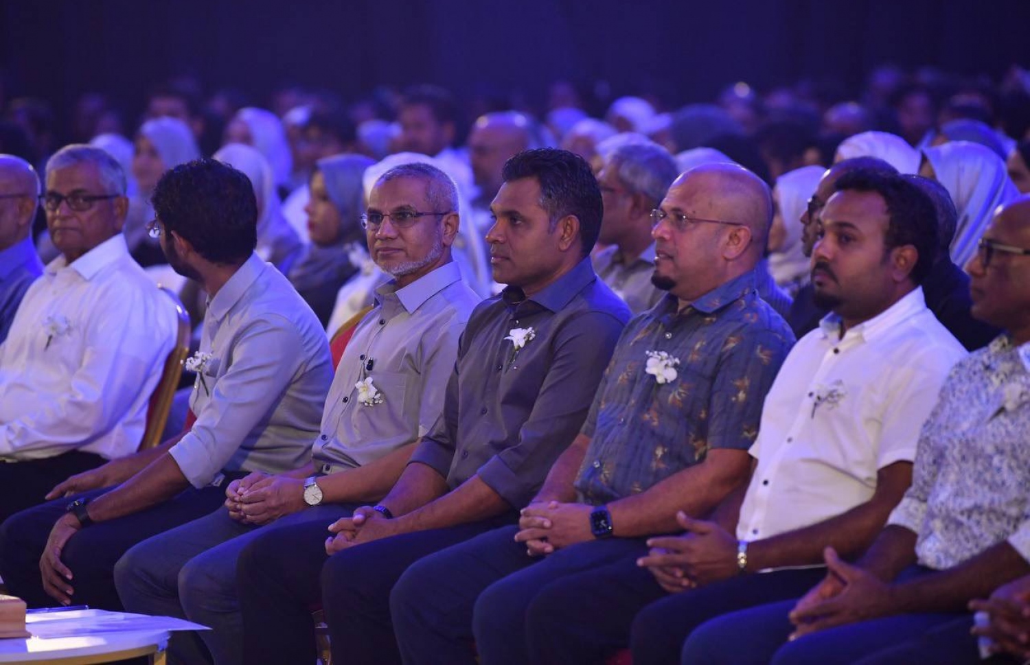 ސްޓެލްކޯ އިން މިރޭ ބޭއްވި ރަސްމިއްޔާތުގެ ތެރެއިން. އެމްޑީ ޝަރީފު ވަނީ ފްލެޓް ލިބުނު މީހުންނަށް ލުއިގޮތްތަކެއް ހޯދައިގެން މަސައްކަތް ކުރަމުން އަންނަ ކަަމަށް ވިދާޅުވެފައި. --ފޮޓޯ:ރައީސް އޮފީސް
