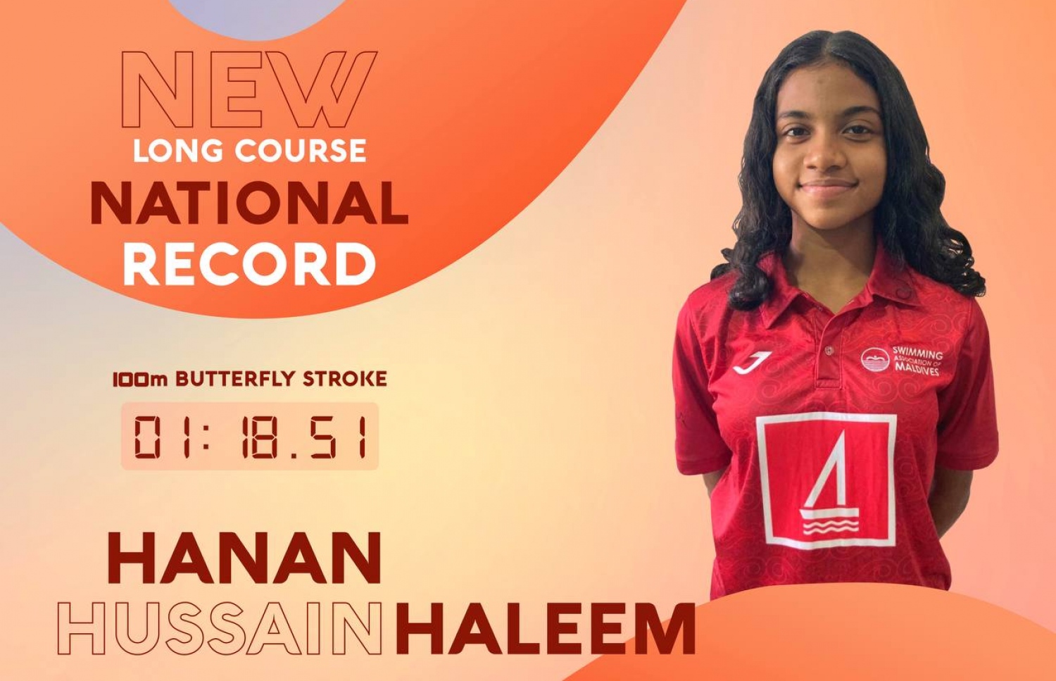 ހަނާންގެ ރެކޯޑްގެ ތަފްސީލު --- ފޮޓޯ: ސްވިމިން އެސޯސިއޭޝަން އޮފް މޯލްޑިވްސް