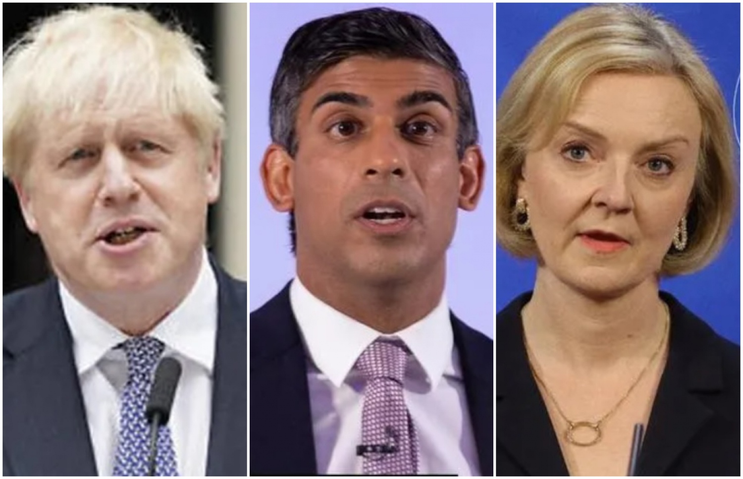 އިނގިރޭސި ކުރީގެ ބޮޑު ވަޒީރުން ލިޒް ޓްރޫޒް (ކ) އަދި ބޮރިސް ޖޯންސަން (ވ) އާއި މިހާރުގެ ބޮޑު ވަޒީރު ރިޝީ