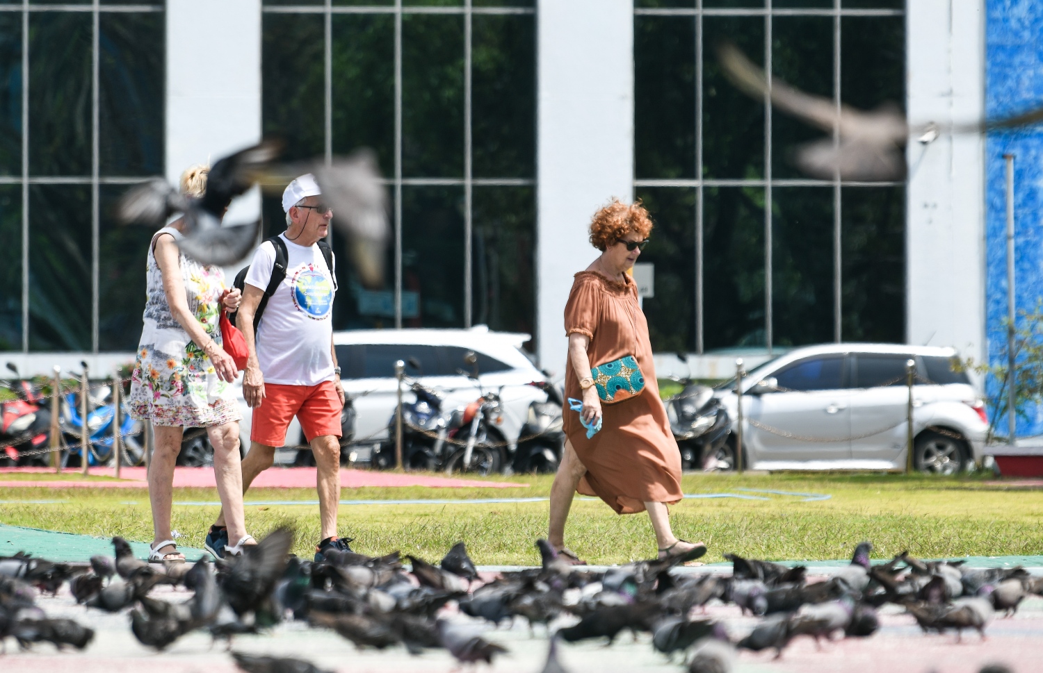 "ކޮސްޓާ ޑެލިޒިއޯސާ" ކްރޫޒްލައިނާ އިން އައި ބައެއް ޓޫރިސްޓުން ޖުމްހޫރީ މައިދާން ސަރަހައްދުން ހިނގާފައި ދަނީ.--- ފޮޓޯ: ފަޔާޒު މޫސާ | މިހާރު