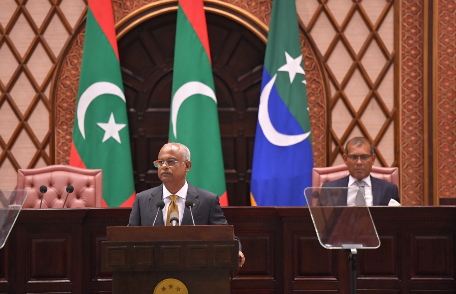 ރައީސް އިބްރާހިމް މުހައްމަދު ސޯލިހު މި އަހަރުގެ ރިޔާސީ ބަޔާން ރައްޔިތުންގެ މަޖިލިިހަށް އިއްވަވަނީ.---ފޮޓޯ: މަޖިލިސް