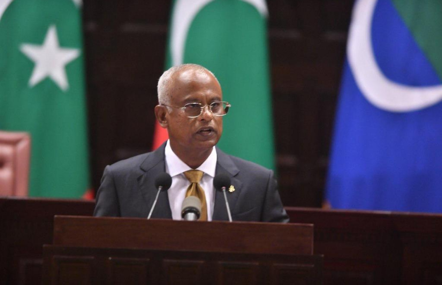 ރައީސް އިބްރާހިމް މުހައްމަދު ސޯލިހު މި އަހަރުގެ ރިޔާސީ ބަޔާން ރައްޔިތުންގެ މަޖިލިިހަށް އިއްވަވަނީ.---ފޮޓޯ: މަޖިލިސް