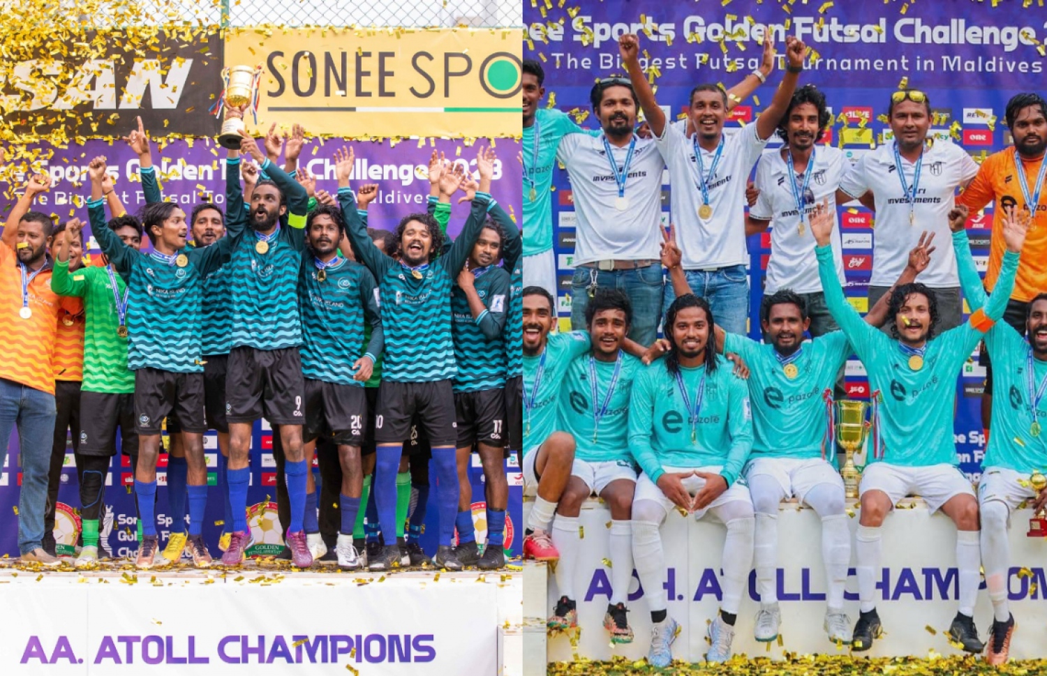 އދ. ޗެމްޕިއަން މާމިގިލި (ކ) އަދި އއ. ޗެމްޕިއަން ބޮޑުފޮޅުދޫ (ވ).-- ފޮޓޯ: ގޯލްޑަން ފުޓްސަލް އެސޯސިއޭޝަން/ އިމޭޖަސް އެމްވީ/ ސިޑިބަރި