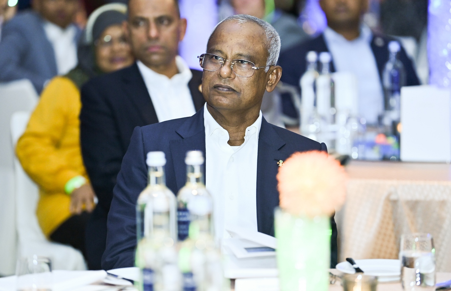 ޖަރުމަންގެ ބާލިންގައި ބޭއްވި ދުނިޔޭގެ އެންމެ ބޮޑު ޓޫރިޒަމް ފެއާ "އިންޓަނޭޝަނަލް ޓޫރިޒަމް ބޯސޭ" (އައިޓީބީ)ގައި ރައީސް އިބްރާހިމް މުހައްމަދު ސޯލިހު ބައިވެރިވެ ވަޑައިގަންނަވަނީ.-- ފޮޓޯ: ރައީސް އޮފީސް