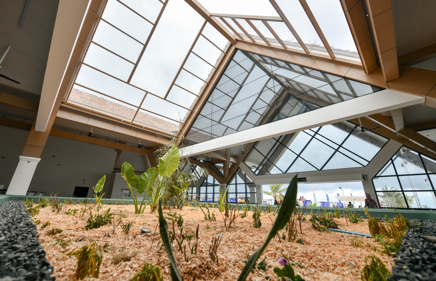 ފަރެސްމާތޮޑާގެ އެތެރޭގައި ގަސް ހައްދަން ހާއްސަކޮށްފައިވާ ތަނުގައި ބައެއް ގަސް އިންދާފައި. -- ފޮޓޯ: ނިޝާން އަލީ/ މިހާރު