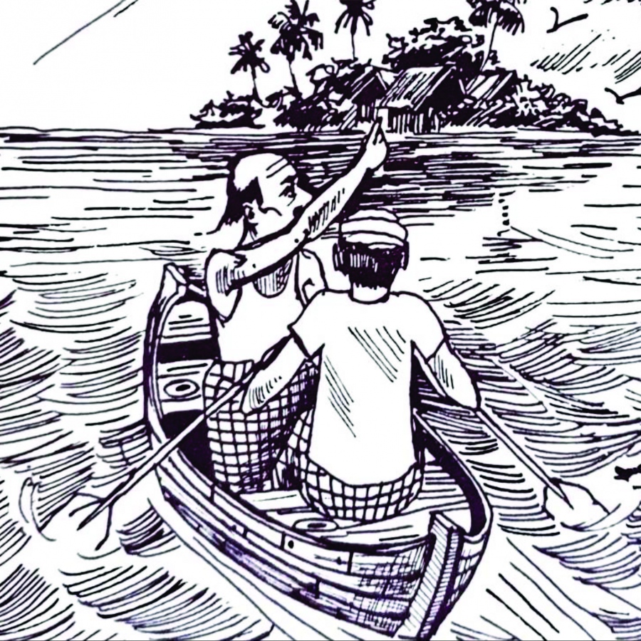 އައްޔާބޭގެ ހައްޖު ދަތުރު ވާހަކައިން ނަގާފައިވާ ކުރެހުމެއްގައި މަންޒަރު ސިފަކޮށްދީފައި