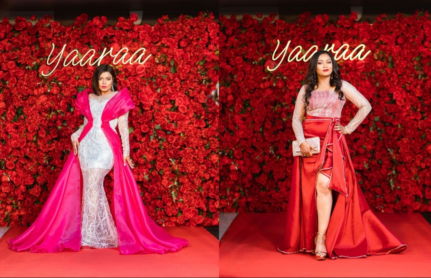 "ޔާރާ" ރެޑްކާޕެޓް: ސީރީޒްގެ ލީޑު ރޯލުން ފެންނަ ރިޝްމީ (ކ) އަދި މަރިޔަމް އައްޒަ ---ފޮޓޯ: ބައިސްކޯފް