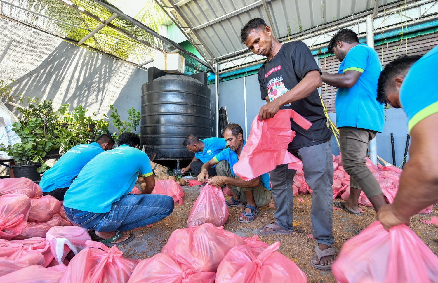 ދިވެހިންނަށް ބެހުމަށް ޗަމްޕާ ބްރަދާސްގެ ފަރާތުން ހަދިޔާކުރި ކަރަ އާއި ކާށި ސިޓީ ކައުންސިލުގެ އާންމު ހިދުމަތްތަކާ ބެހޭ އިމާރާތުގައި ބަހަނީ.--- ފޮޓޯ: ފަޔާޒް މޫސާ / މިހާރު
