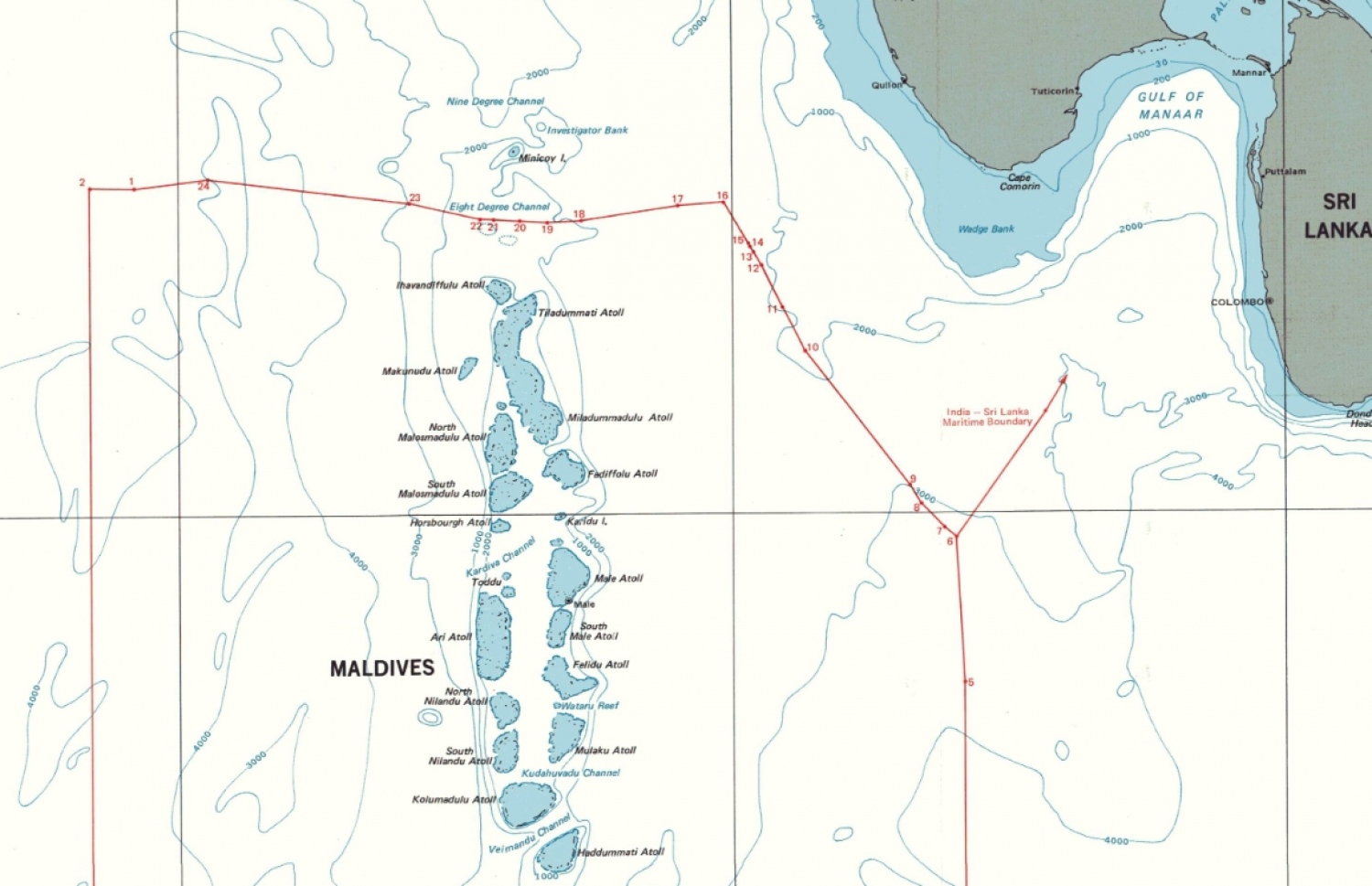 ރާއްޖޭން ސްރީ ލަންކާ އަދި އިންޑިއާއާ އެކު ބޯޑަރު ބަހާފައިވާ ގޮތް ފެންނަ ޗާޓެއް