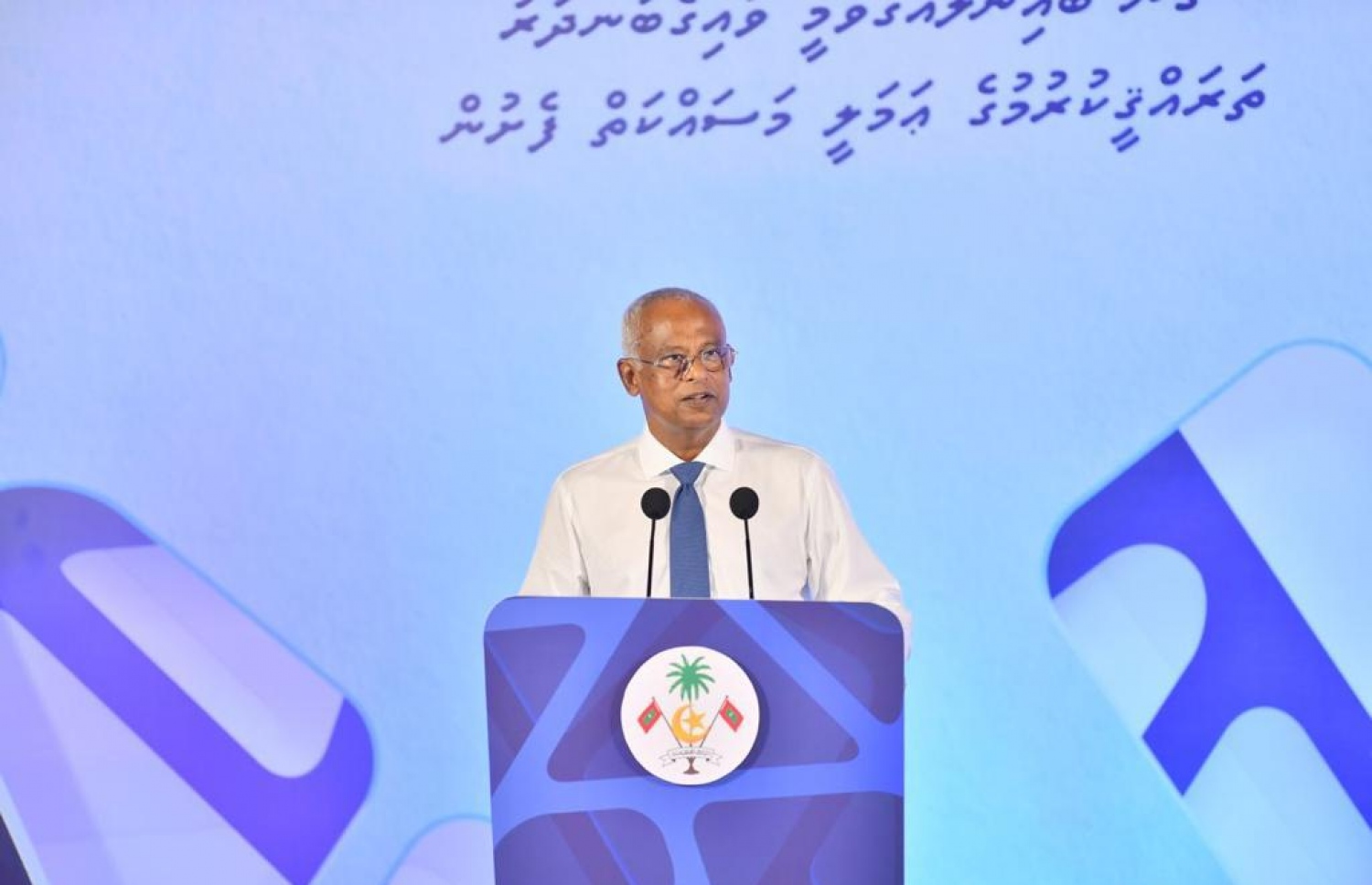 މިއަދުގެ ރަސްމިއްޔާތުގައި ރައީސް އިބްރާހިމް މުހައްމަދު ސޯލިހު ވާހަކަފުޅު ދައްކަވަނީ.---ފޮޓޯ: ރައީސް އޮފީސް