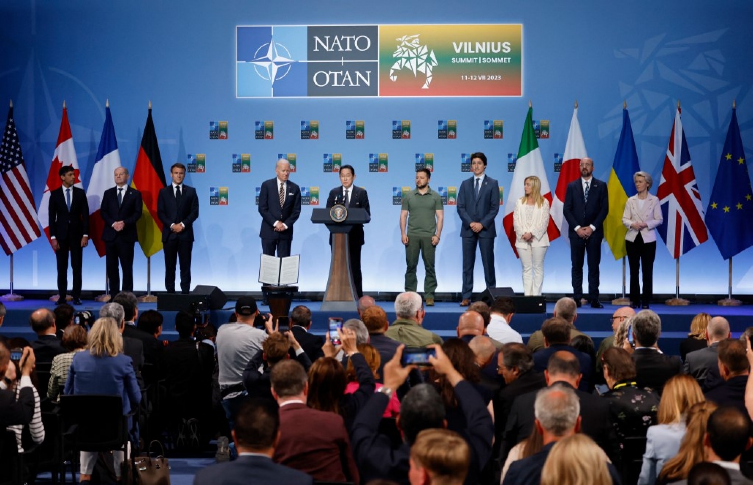 ނޭޓޯ ސަމިޓުގައި ނޭޓޯ ގައުމުތަކުގެ ލީޑަރުން ބައިވެރިވަނީ.-- ފޮޓޯ: އޭއެފްޕީ