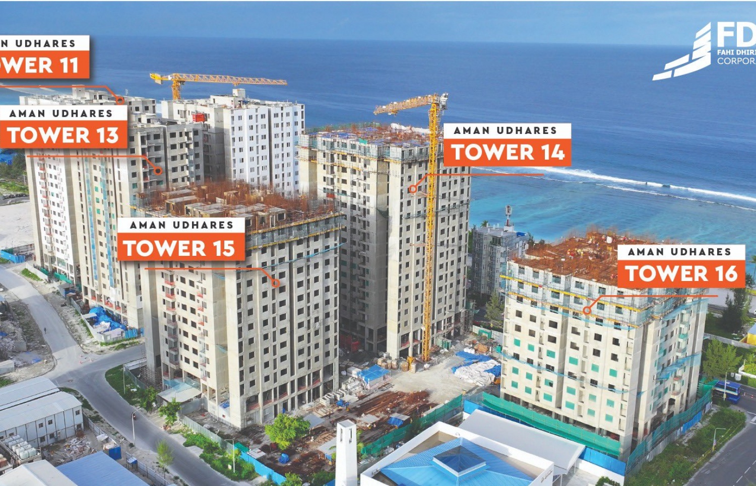 ފަހި ދިރުޅުން ކޯޕަރޭޝަނުން އާއްމުކޮށްފައިވާ ފްލެޓްތަކުގެ މަސައްކަތް ކުރިއަށްދާ ގޮތް: ގިނަ ޓަވަރުތަކެއްގެ މަސައްކަތް އަންނަނީ ކުރަމުން ކަމަށް އެ ކުންފުނިން ބުނޭ.