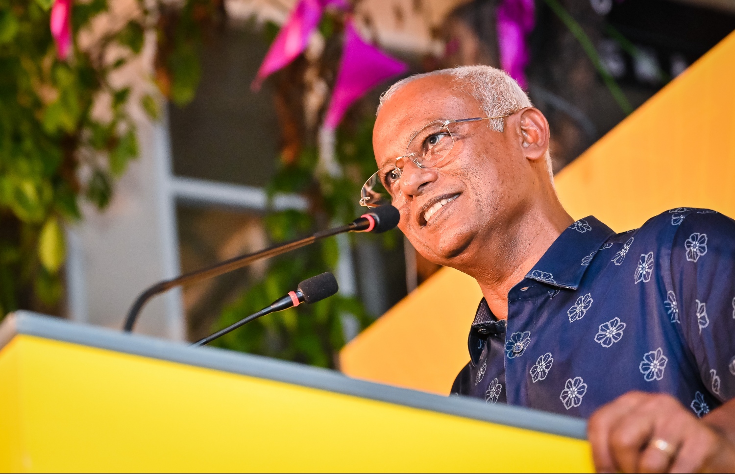 މިރޭގެ ޖަލްސާގައި ރައީސް ވާހަކަފުޅު ދައްކަވަނީ. -- ފޮޓޯ: ނިޝާން އަލީ | މިހާރު