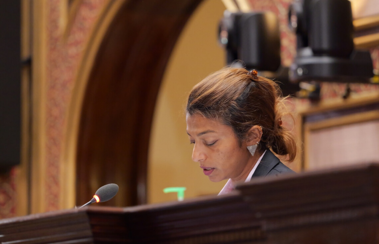 މަޖިލީހުގެ ނައިބު ރައީސް އަދި ގަލޮޅު އުތުރު ދާއިރާގެ މެމްބަރު އީވާ އަބްދުﷲ މަޖިލީހުގެ ޖަލްސާއެއްގެ ރިޔާސަތުގައި. --ފޮޓޯ: މަޖިލީހުގެ އިދާރާ