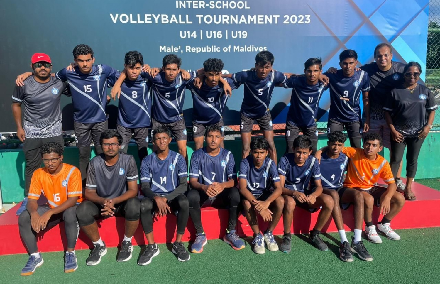 ސީއެޗްއެސްއީގެ 19 އަހަރުން ދަށުގެ ފިރިހެން ވޮލީ ޓީމް.-- ފޮޓޯ: ވީއޭއެމް