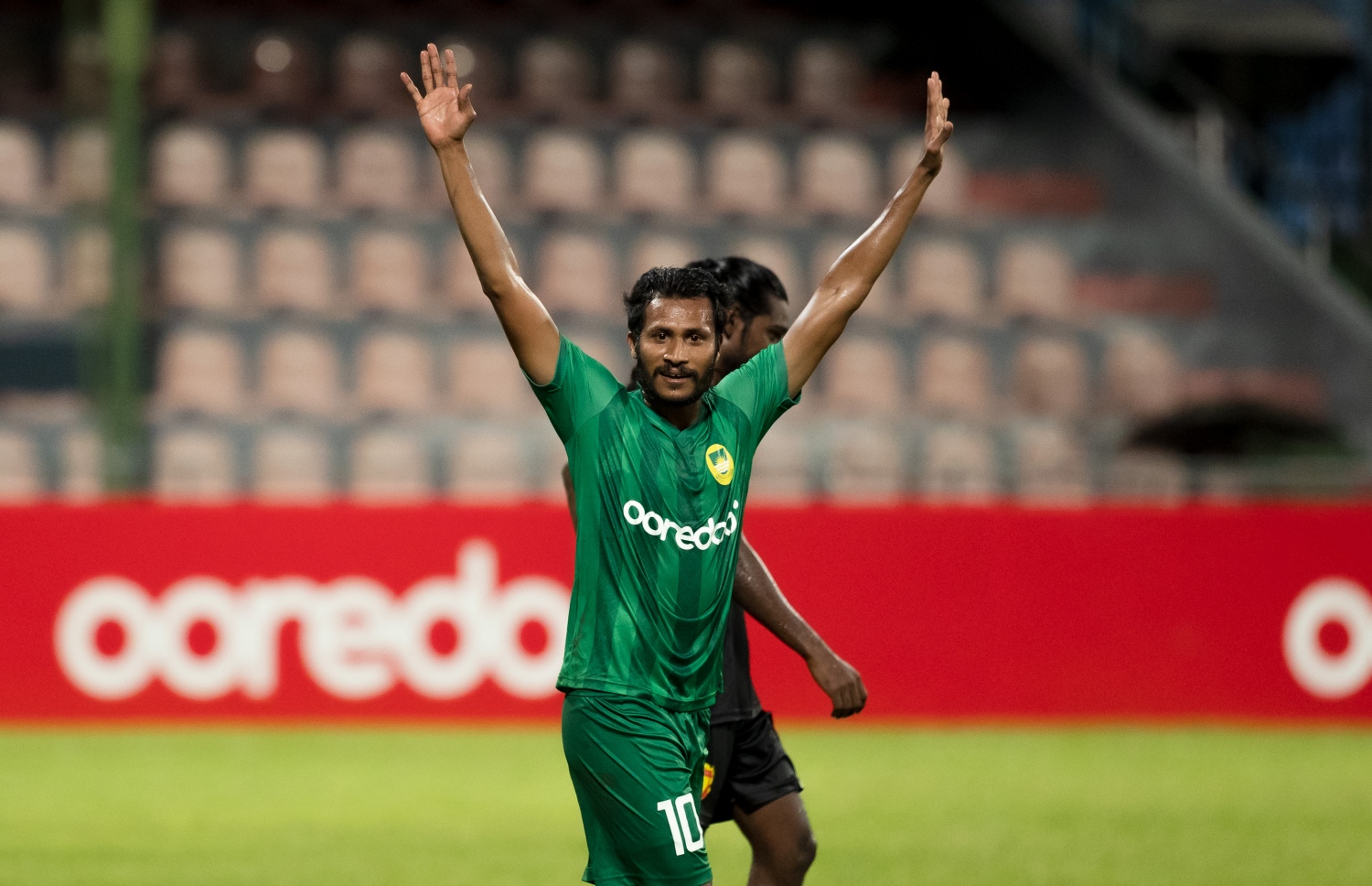 ހަމްޕު ވަނީ މި މެޗުގައި ހަތަރު ގޯލު ޖަހައިފަ.-- ފޮޓޯ: ފަޔާޒް މޫސާ/ މިހާރު