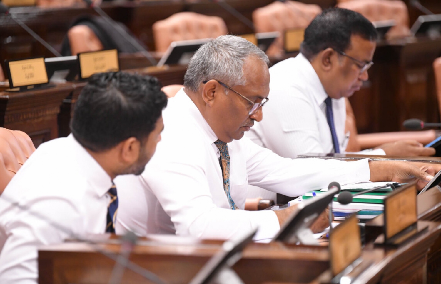 އެމްޑީޕީގެ މެންބަރުން މަޖިލީހުގެ ތަޅުމުގައި