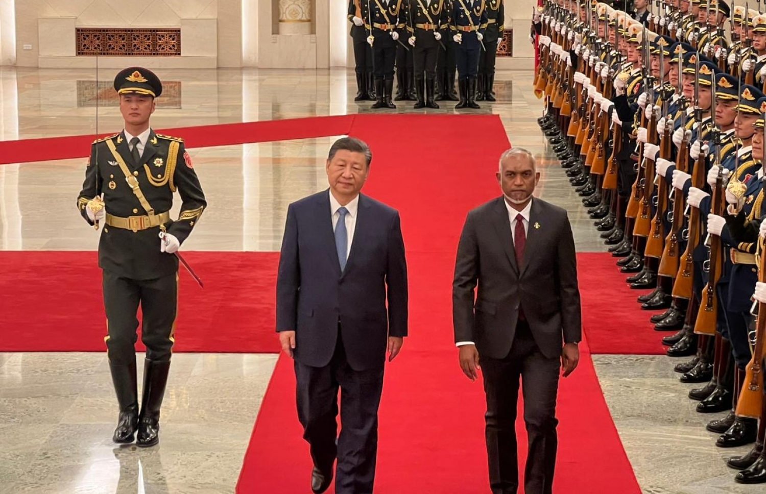 ޗައިނާގެ ރައީސް ޝީ، ރައީސް މުއިއްޒަށް މިއަދު މަރުހަބާ ދަންނަވަނީ