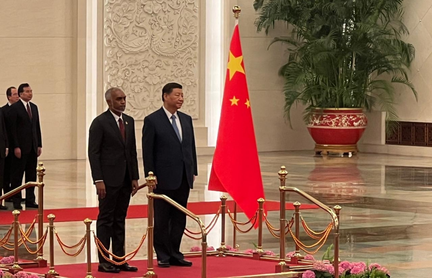 ޗައިނާގެ ރައީސް ޝީ، ރައީސް މުއިއްޒަށް މިއަދު މަރުހަބާ ދަންނަވަނީ