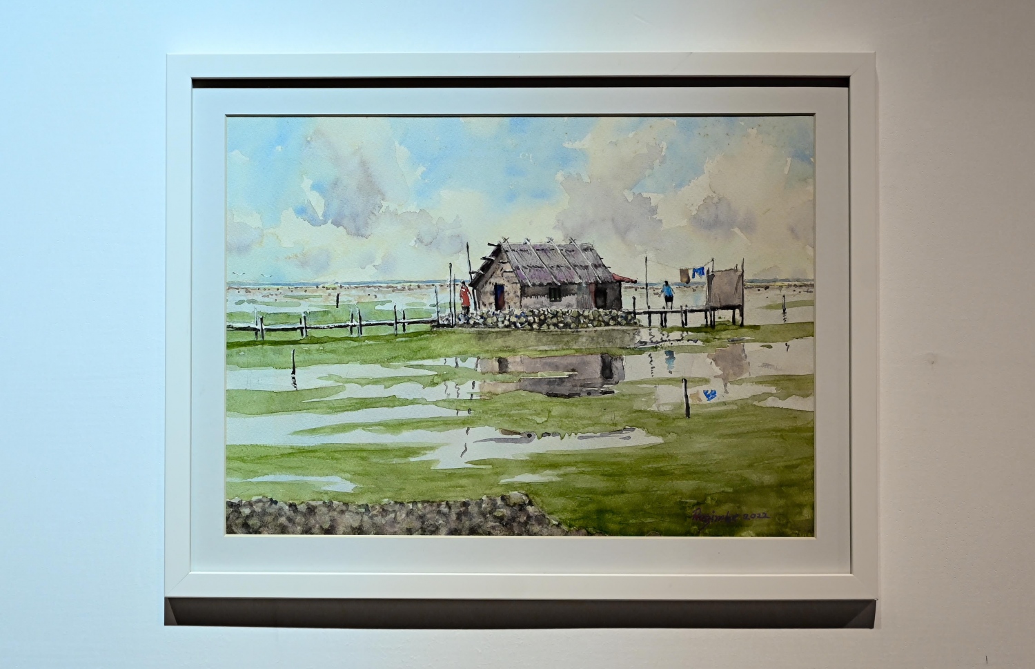 މާލޭގެ ދެކުނު ފަރާތުން އަމިއްލައަށް ބިން ހިއްކައިގެން ގެ އެޅި ދުވަސްވަރު އެތަން އޮތް ގޮތް ދައްކައިދޭން ނާޒިމްބެ ކުރަހާފައިވާ ކުރެހުން -- ފޮޓޯ: ނިޝާން އަލީ/ މިހާރު