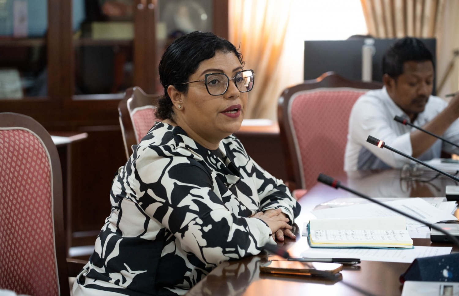 ހިއުމަން ރައިޓްސް އެންޑް ޖެންޑާ ކޮމިޓީން މިއަދު ބޭއްވި ބައްދަލުވުން -- ފޮޓޯ: މަޖިލިސް