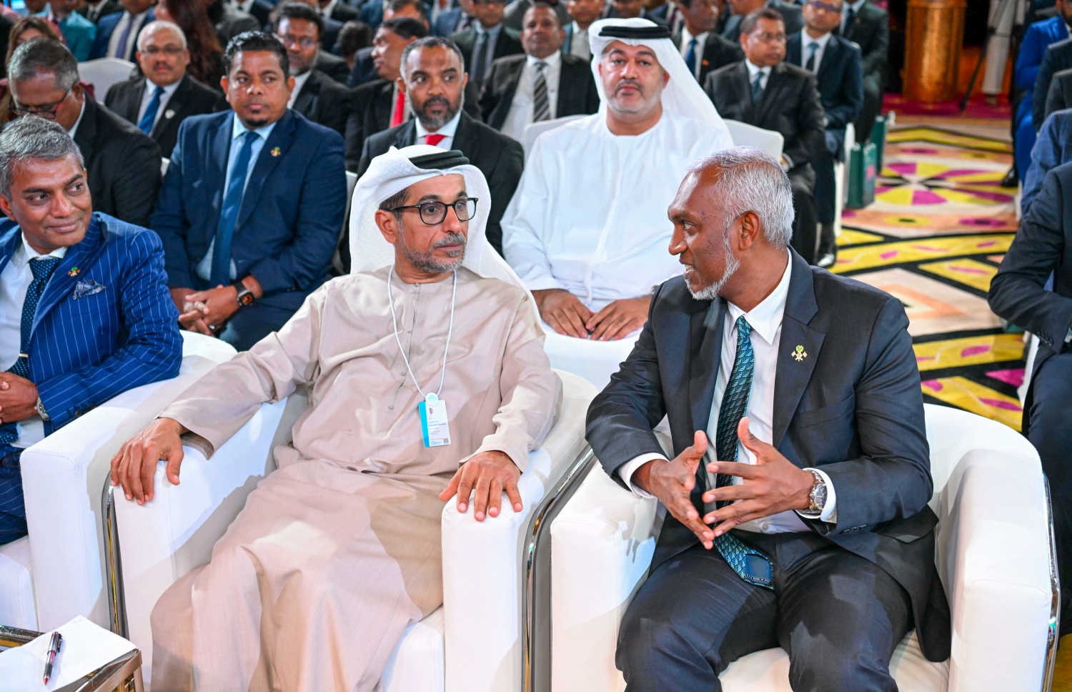 ރާއްޖޭގެ ފަރާތުން ދުބާއީގައި ބޭއްވި އިންވެސްޓް މޯލްޑިވްސް 2024 ދުބާއީ ފޯރަމްގައި ރައީސް ޑރ. މުހައްމަދު މުއިއްޒު ބައިވެރިވެވަޑައިގަންނަވަނީ.-- ފޮޓޯ: ރައީސް އޮފީސް