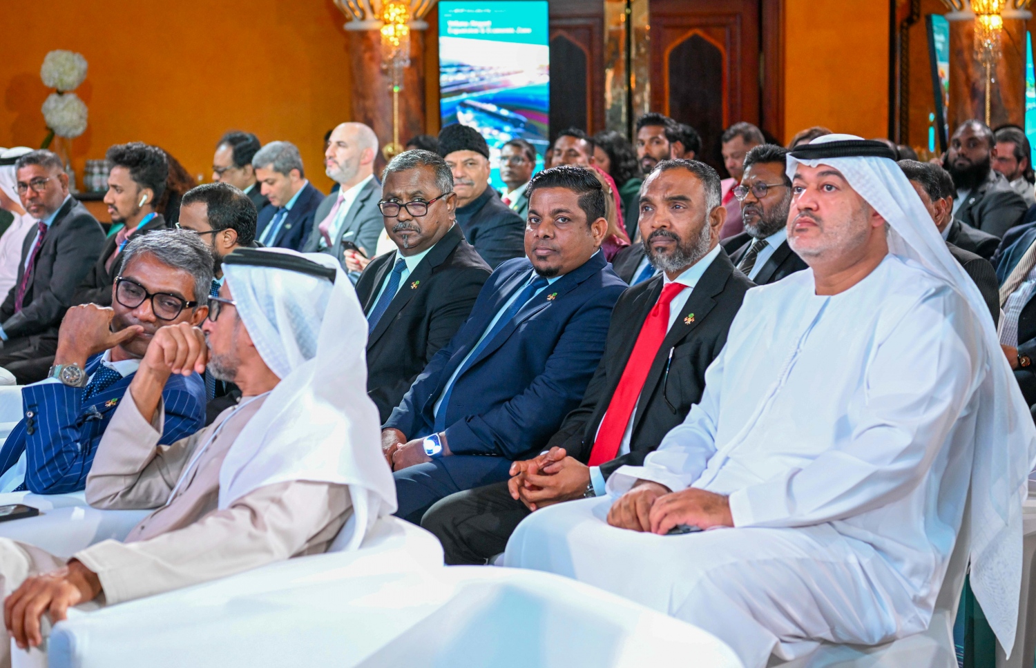 ރާއްޖޭގެ ފަރާތުން ދުބާއީގައި ބޭއްވި އިންވެސްޓް މޯލްޑިވްސް 2024 ދުބާއީ ފޯރަމްގެ ތެރެއިން .-- ފޮޓޯ: ރައީސް އޮފީސް