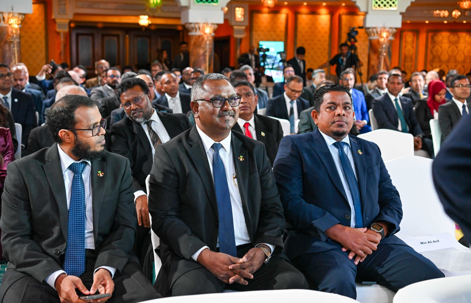 ރާއްޖޭގައި ހުރި އިންވެސްޓްމަންޓުތަކުގެ ފައި ފުރުސަތުތައް ދައްކާލުމަށް ރާއްޖޭގެ ފަރާތުން ދުބާއީގައި ބޭއްވި އިންވެސްޓް މޯލްޑިވްސް 2024 ދުބާއީ ފޯރަމް .-- ފޮޓޯ: ރައީސް އޮފީސް