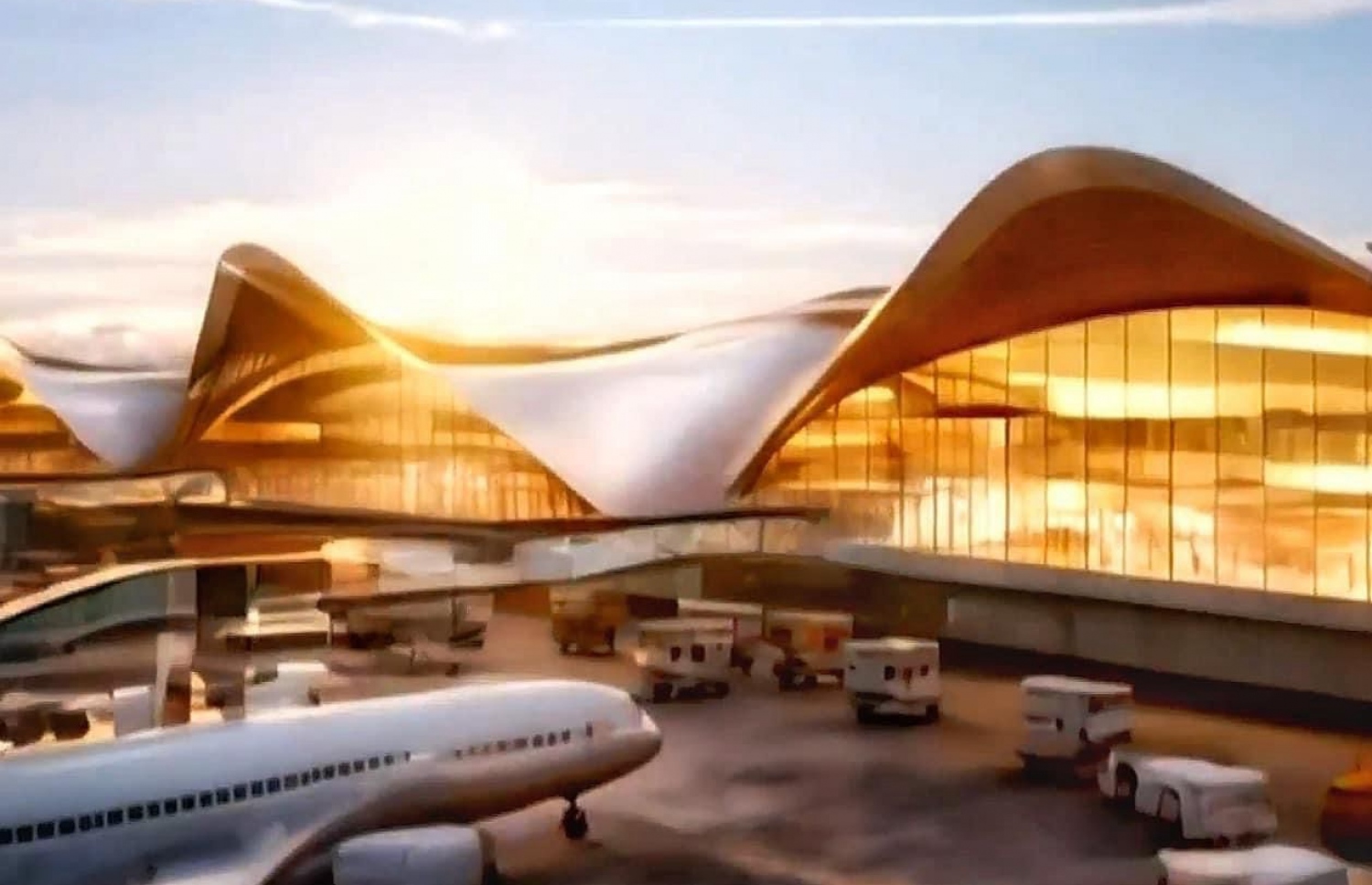 ތިނަދޫގައި ހަދާ އިންޓަނޭޝަނަލް އެއާޕޯޓުގެ ކުރެހުމެއް.