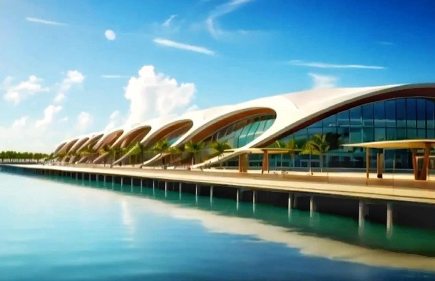 ތިނަދޫގައި ހަދާ އިންޓަނޭޝަނަލް އެއާޕޯޓުގެ ކުރެހުމެއް: މި ތަން ހެދުމަށް ހަވާލުކުރީ ތައިލެންޑުގެ ކުންފުންޏަކާ.