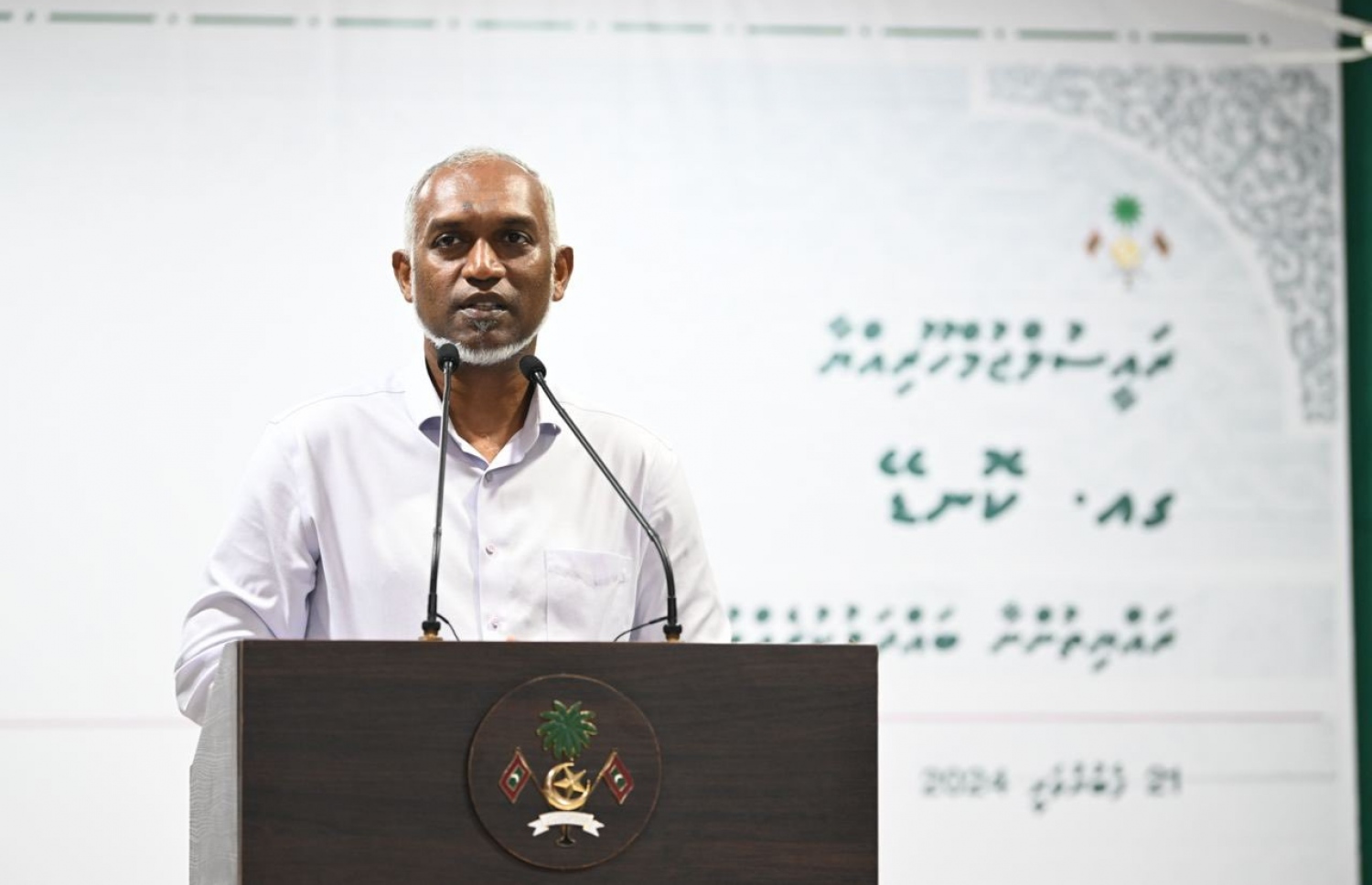 ރައީސް ޑރ. މުހައްމަދު މުއިއްޒު ގއ. ކޮނޑޭގައި ބޭއްވި ޖަލްސާގައި ވާހަކަދައްކަވަނީ.-- ފޮޓޯ: ރައީސް އޮފީސް