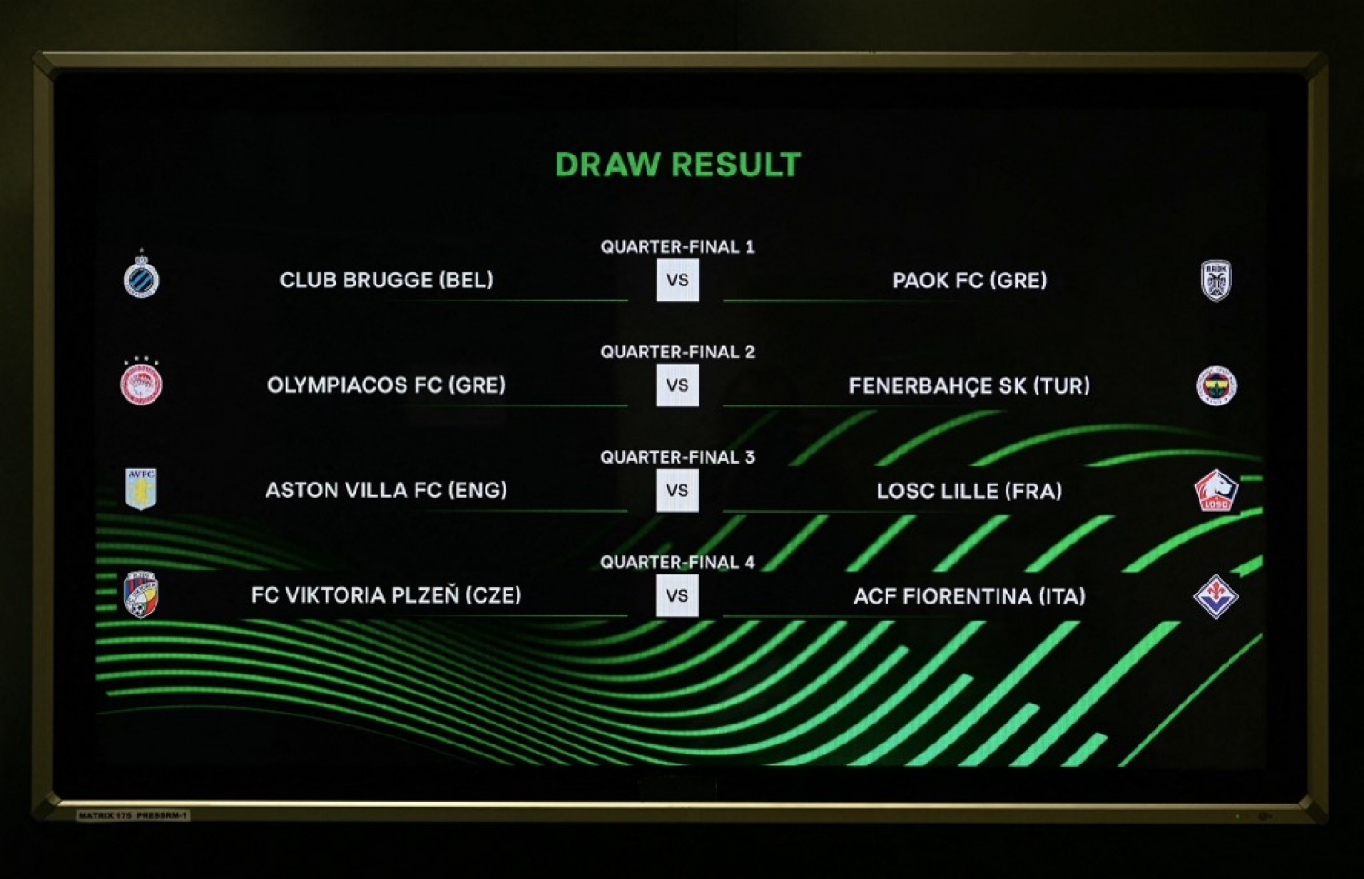 ކޮންފަރެންސް ލީގުގެ ކުއާޓާ ފައިނަލް ޑްރޯ.--