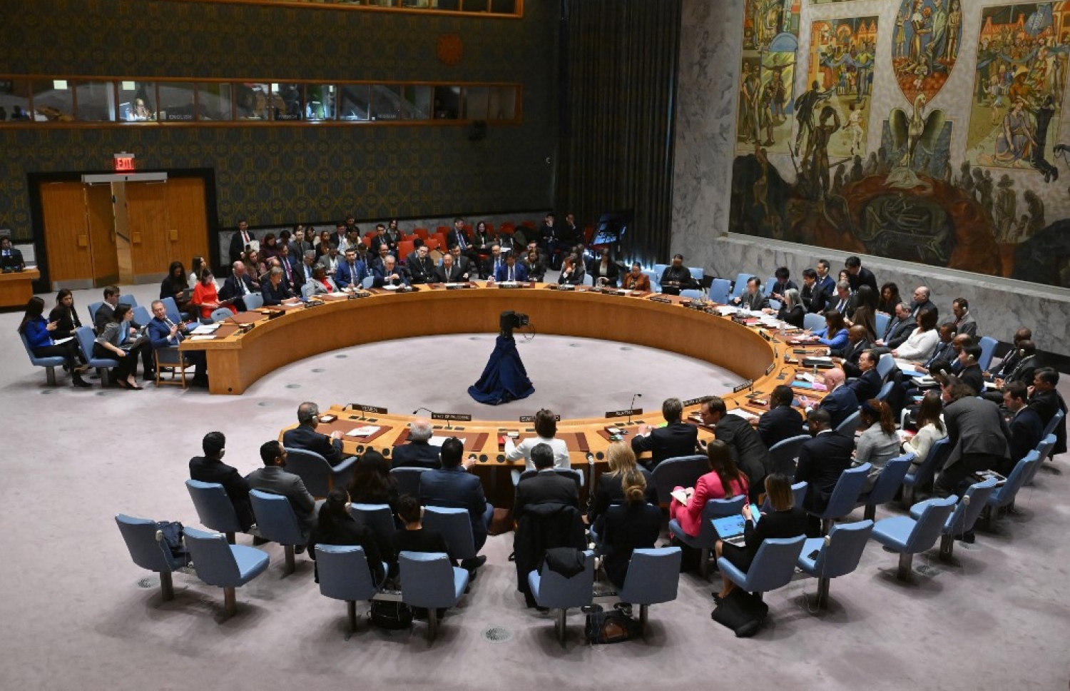 ޣައްޒާގައި ހަމަލާތައް ހުއްޓާލަން ގޮވާލައި އދ.ގެ ސަލާމަތީ މަޖިލީހުން މިއަދު ފާސްކުރި ގަރާރަށް ވޯޓަށް އަހަނީ. -- ފޮޓޯ: އޭއެފްޕީ