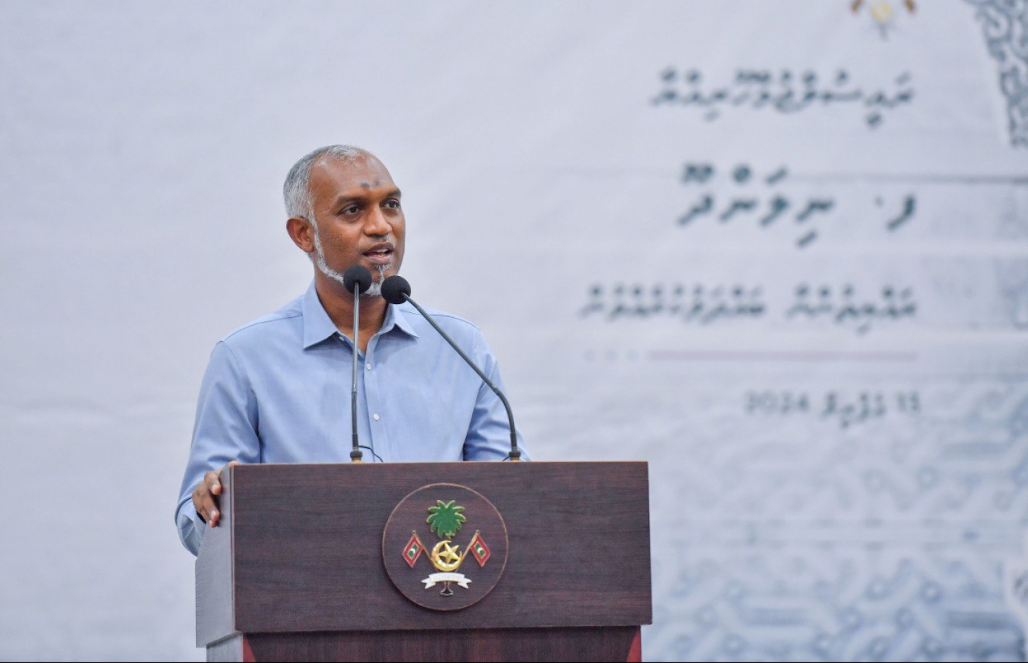 ފ. ނިލަންދޫ ރަށު ރައްޔިތުންނާ ބައްދަލު ކުރައްވައި ރައީސް ވާހަކަފުޅު ދައްކަވަނީ--ފޮޓޯ: ރައީސް އޮފީސް